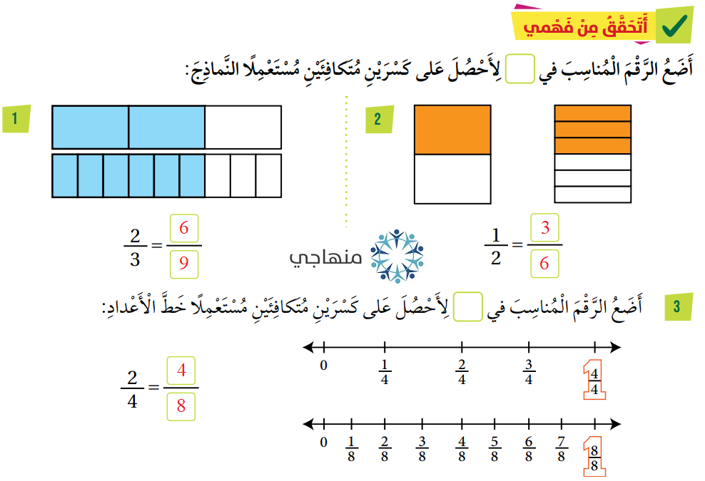 الكسور المكافئة